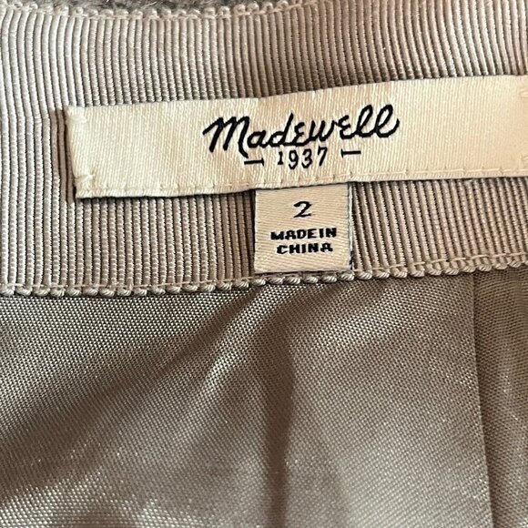 MADEWELL Heather Gray Structured Wool TURNOUT SKIRT 2 Mesh Inset Full Flare - Picture 8 of 10